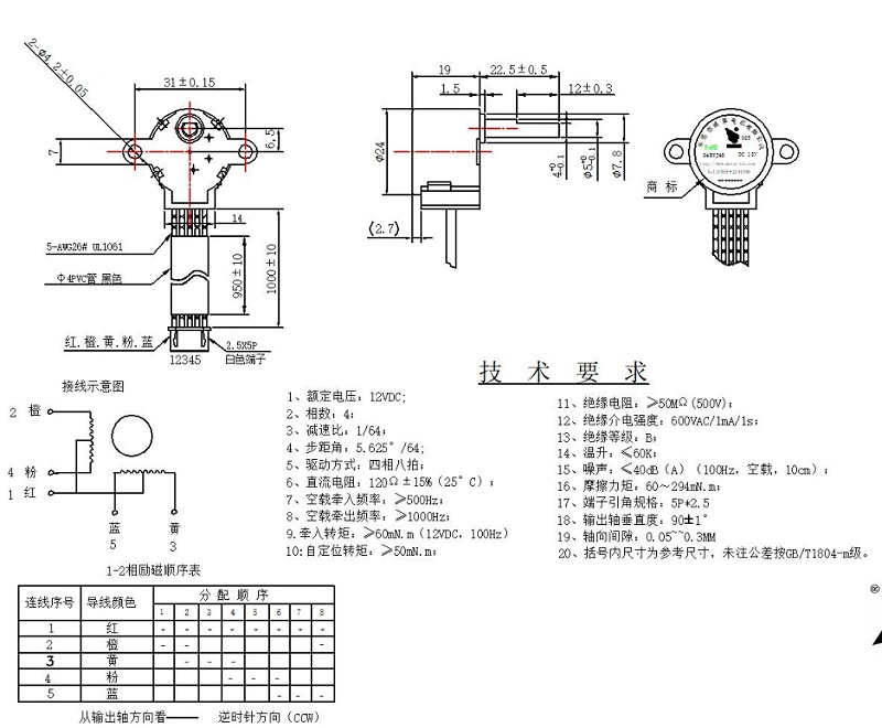 步進電機參數表