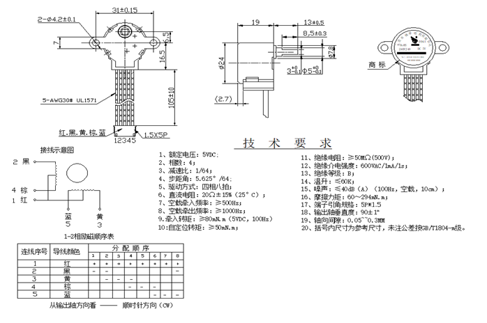 激光燈步進電機參數